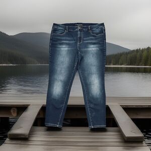 Maurices Ankle Skinny Joga Jeans Plus 18W Short (38x25.5) Blue Stretch Womens